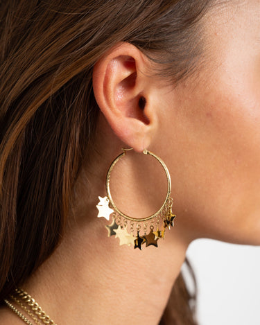 TILTIL Earrings Bungly Starhoops Gold - Things I Like Things I Love