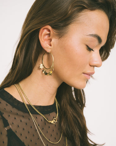 TILTIL Earrings Bungly Starhoops Gold - Things I Like Things I Love