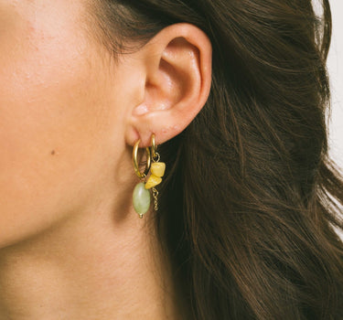 TILTIL Earrings Moss Stone Gold - Things I Like Things I Love