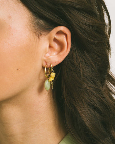 TILTIL Earrings Moss Stone Gold - Things I Like Things I Love