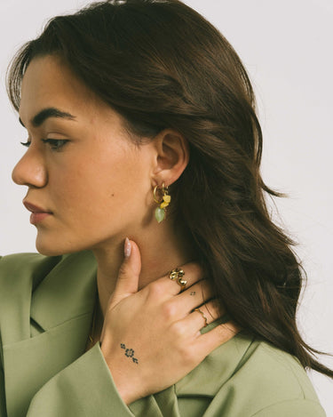 TILTIL Earrings Moss Stone Gold - Things I Like Things I Love