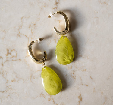 TILTIL Earrings Set of 2 Limegreen Drops Gold - Things I Like Things I Love