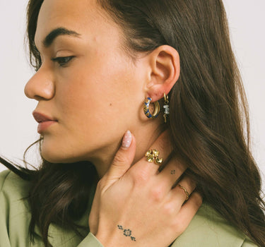 TILTIL Earrings Stella Stones Baby Blue Gold - Things I Like Things I Love