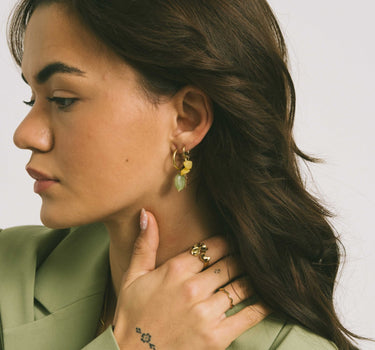 TILTIL Earrings Stella Stones Butter Yellow Gold - Things I Like Things I Love