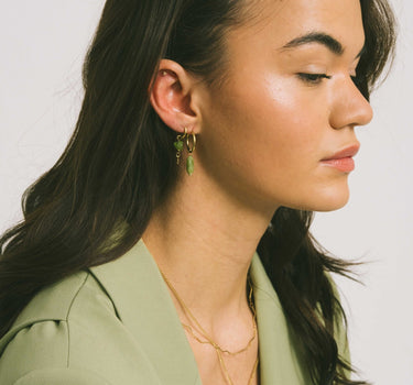 TILTIL Earrings Stella Stones Moss Green Gold - Things I Like Things I Love