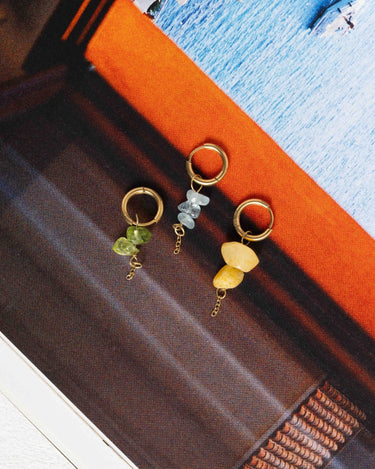 TILTIL Earrings Stella Stones Moss Green Gold - Things I Like Things I Love