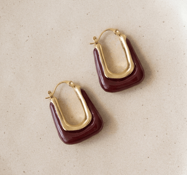 TILTIL Earrings Torty Burgundy Goud - Things I Like Things I Love
