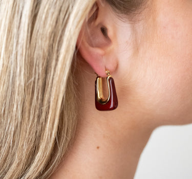 TILTIL Earrings Torty Burgundy Goud - Things I Like Things I Love