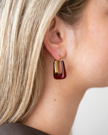 TILTIL Earrings Torty Burgundy Goud - Things I Like Things I Love