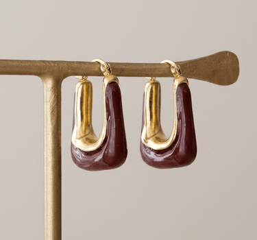 TILTIL Earrings Torty Burgundy Goud - Things I Like Things I Love