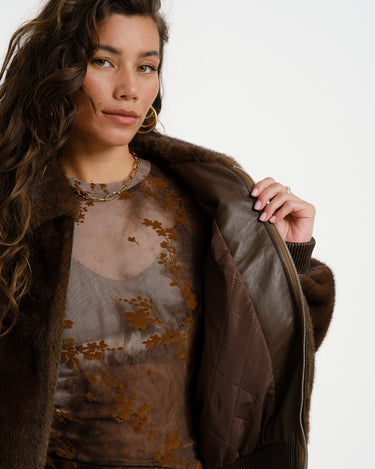 TILTIL Elena Furry Bomber Bruin - Things I Like Things I Love