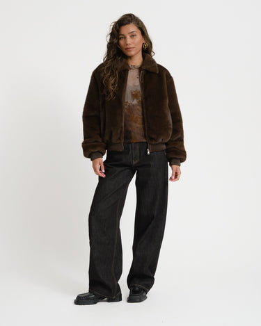 TILTIL Elena Furry Bomber Bruin - Things I Like Things I Love