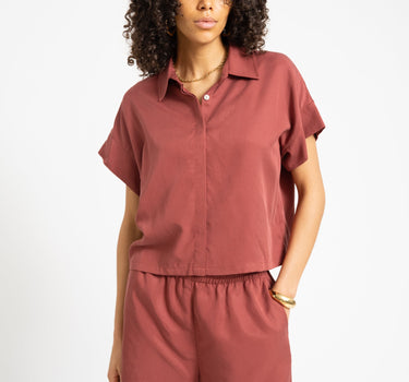 TILTIL Elin Tencel Short Sleeve Blouse Blush - Things I Like Things I Love