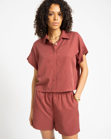 TILTIL Elin Tencel Short Sleeve Blouse Blush - Things I Like Things I Love