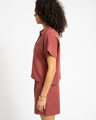 TILTIL Elin Tencel Short Sleeve Blouse Blush - Things I Like Things I Love