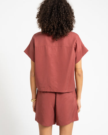 TILTIL Elin Tencel Short Sleeve Blouse Blush - Things I Like Things I Love