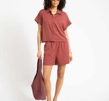TILTIL Elin Tencel Short Sleeve Blouse Blush - Things I Like Things I Love