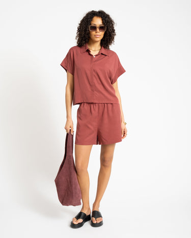 TILTIL Elin Tencel Short Sleeve Blouse Blush - Things I Like Things I Love