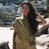 TILTIL Elin Tencel Short Sleeve Blouse Moss Green - Things I Like Things I Love