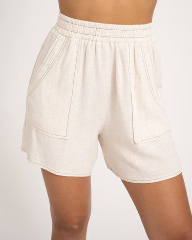 TILTIL Elli Short Linen Melange Beige Seam - Things I Like Things I Love