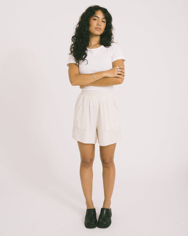 TILTIL Elli Short Linen Melange Beige Seam - Things I Like Things I Love