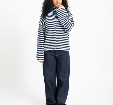 TILTIL Ellie Striped Zipper Cardigan One Size Blauw - Things I Like Things I Love