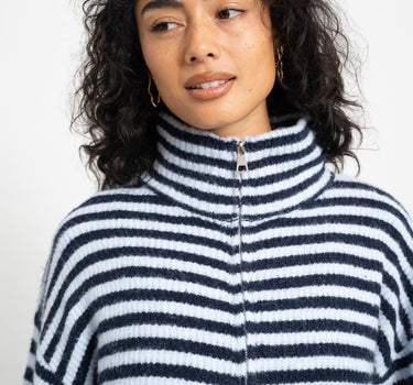 TILTIL Ellie Striped Zipper Cardigan One Size Blauw - Things I Like Things I Love
