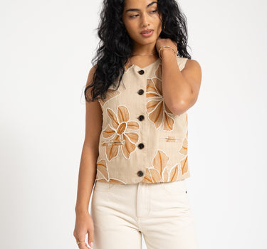 TILTIL Embroidered Zala Gilet Sand - Things I Like Things I Love