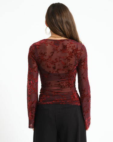 TILTIL Emilia Mesh Longsleeve Bordeaux - Things I Like Things I Love