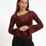 TILTIL Emilia Mesh Longsleeve Bordeaux - Things I Like Things I Love