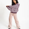 TILTIL Emily Striped Cardigan Bordeaux - Things I Like Things I Love