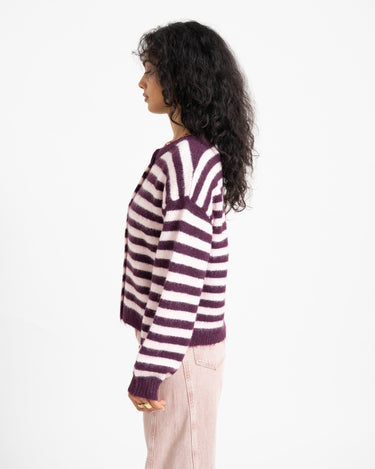 TILTIL Emily Striped Cardigan Bordeaux - Things I Like Things I Love