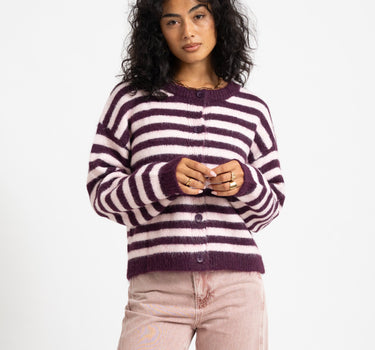 TILTIL Emily Striped Cardigan Bordeaux - Things I Like Things I Love
