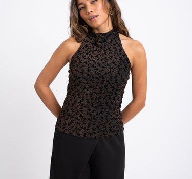 TILTIL Emmy Halter Top Rust Glitter Print - Things I Like Things I Love