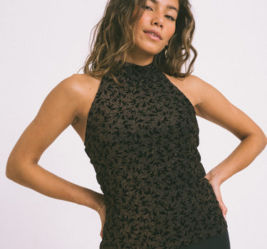 TILTIL Emmy Halter Top Rust Glitter Print - Things I Like Things I Love