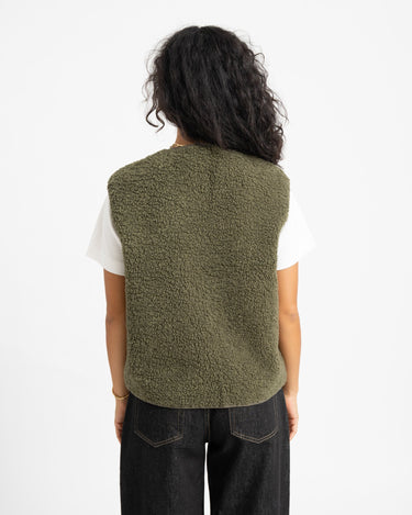 TILTIL Esmay Teddy Gilet Olijf - Things I Like Things I Love