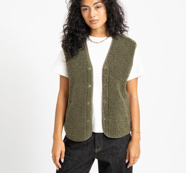 TILTIL Esmay Teddy Gilet Olijf - Things I Like Things I Love