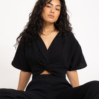 TILTIL Esmee Crop Top Knot Hydro Black - Things I Like Things I Love