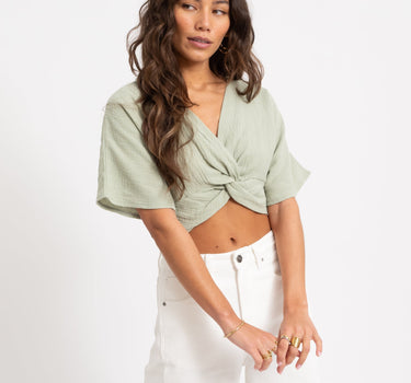 TILTIL Esmee Crop Top Knot Hydro Salvia - Things I Like Things I Love