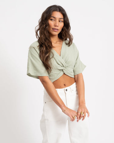 TILTIL Esmee Crop Top Knot Hydro Salvia - Things I Like Things I Love