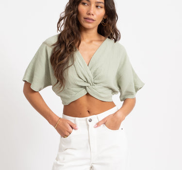 TILTIL Esmee Crop Top Knot Hydro Salvia - Things I Like Things I Love
