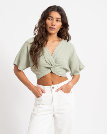 TILTIL Esmee Crop Top Knot Hydro Salvia - Things I Like Things I Love