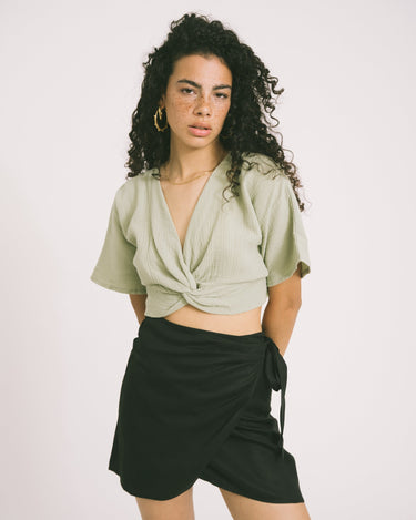 TILTIL Esmee Crop Top Knot Hydro Salvia - Things I Like Things I Love