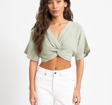 TILTIL Esmee Crop Top Knot Hydro Salvia - Things I Like Things I Love