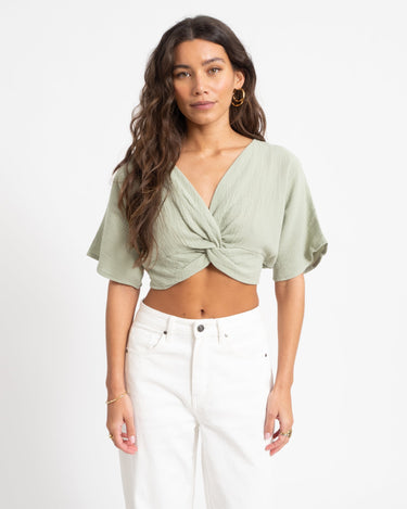 TILTIL Esmee Crop Top Knot Hydro Salvia - Things I Like Things I Love