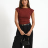 TILTIL Eve Sparkle Draped Top Bordeaux - Things I Like Things I Love