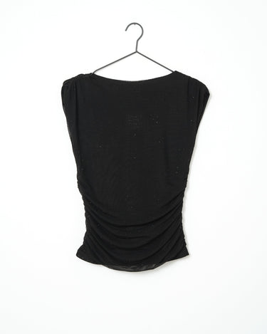 TILTIL Eve Sparkle Draped Top Zwart - Things I Like Things I Love