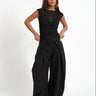 TILTIL Eve Sparkle Draped Top Zwart - Things I Like Things I Love