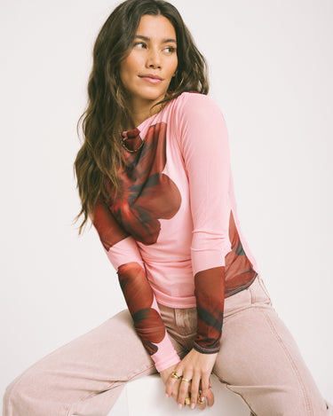 TILTIL Evey Mesh Longsleeve Pink red - Things I Like Things I Love