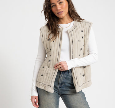 TILTIL Evi Emboidery Gilet Taupe - Things I Like Things I Love
